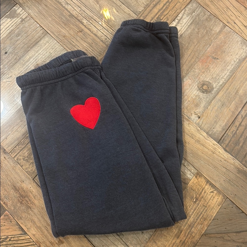 Aviator Nation Charcoal sweatpants with heart size M